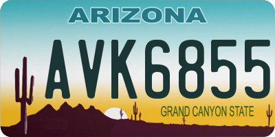AZ license plate AVK6855