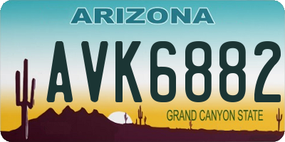 AZ license plate AVK6882