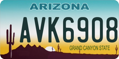 AZ license plate AVK6908