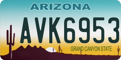 AZ license plate AVK6953