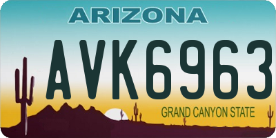 AZ license plate AVK6963
