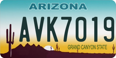 AZ license plate AVK7019