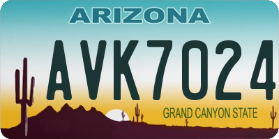 AZ license plate AVK7024