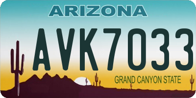 AZ license plate AVK7033