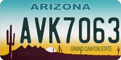 AZ license plate AVK7063