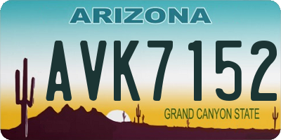 AZ license plate AVK7152