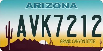 AZ license plate AVK7212