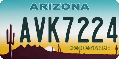 AZ license plate AVK7224