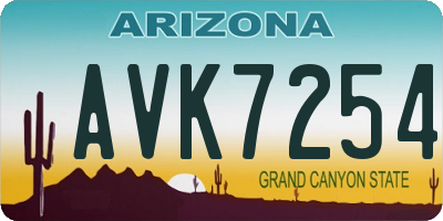 AZ license plate AVK7254