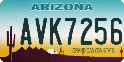 AZ license plate AVK7256