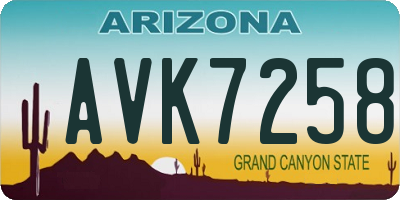 AZ license plate AVK7258