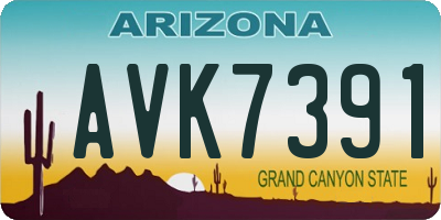 AZ license plate AVK7391