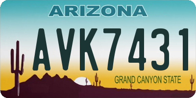 AZ license plate AVK7431