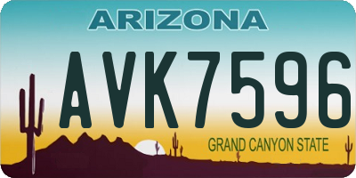 AZ license plate AVK7596