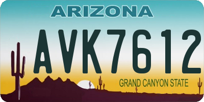 AZ license plate AVK7612