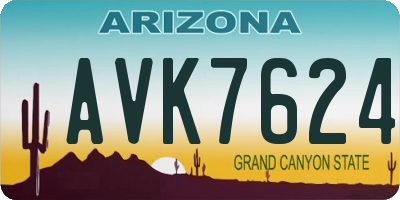 AZ license plate AVK7624
