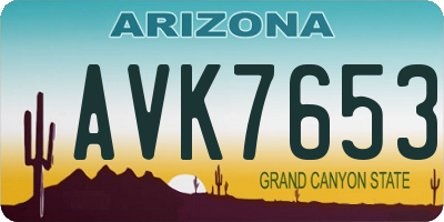 AZ license plate AVK7653