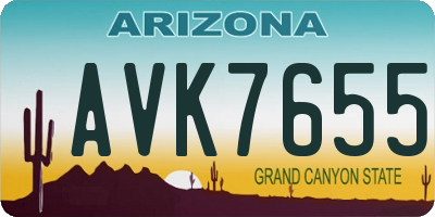 AZ license plate AVK7655