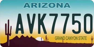 AZ license plate AVK7750