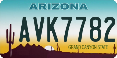 AZ license plate AVK7782