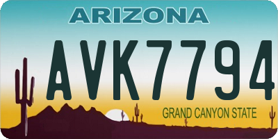 AZ license plate AVK7794