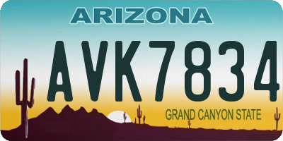 AZ license plate AVK7834