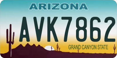AZ license plate AVK7862