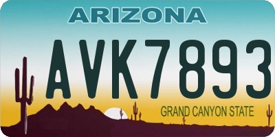 AZ license plate AVK7893