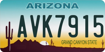 AZ license plate AVK7915