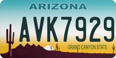 AZ license plate AVK7929