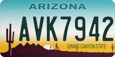 AZ license plate AVK7942
