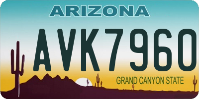 AZ license plate AVK7960