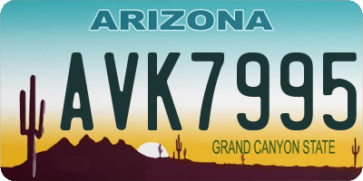 AZ license plate AVK7995