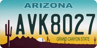 AZ license plate AVK8027