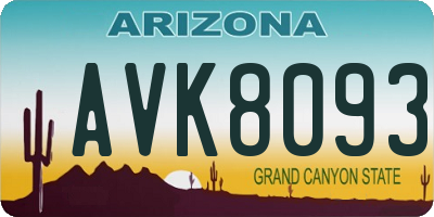 AZ license plate AVK8093