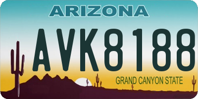 AZ license plate AVK8188