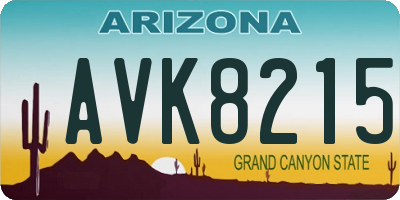 AZ license plate AVK8215