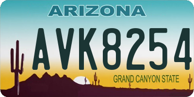 AZ license plate AVK8254