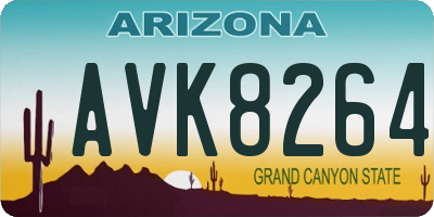 AZ license plate AVK8264