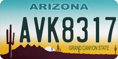 AZ license plate AVK8317
