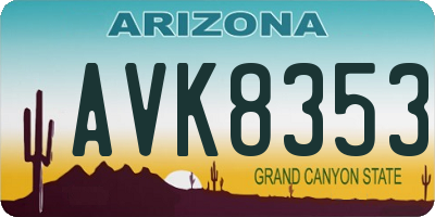 AZ license plate AVK8353