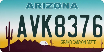 AZ license plate AVK8376