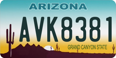 AZ license plate AVK8381