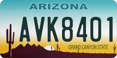 AZ license plate AVK8401