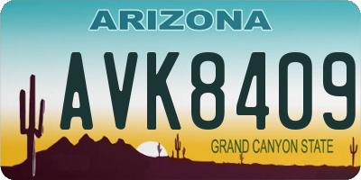 AZ license plate AVK8409