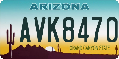AZ license plate AVK8470