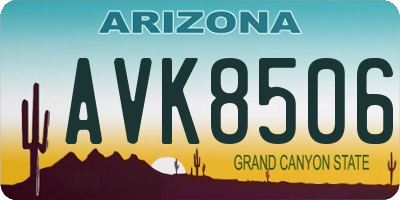 AZ license plate AVK8506
