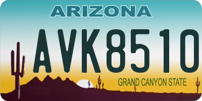 AZ license plate AVK8510