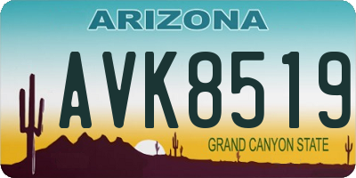 AZ license plate AVK8519