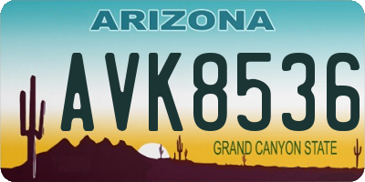 AZ license plate AVK8536